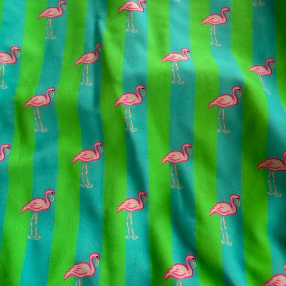 Ruffle Butts Green Flamingo Print Kids Swimwear - Picture 9 of 12
